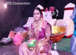 <img loading= alt="Spacious and beautifully decorated AC banquet hall at BTS Conventions, RR Nagar, Vijayawada – Ideal for weddings, birthday parties, and formal events"