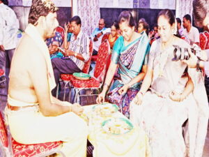 <img loading= alt="Spacious and beautifully decorated AC banquet hall at BTS Conventions, RR Nagar, Vijayawada – Ideal for weddings, birthday parties, and formal events"