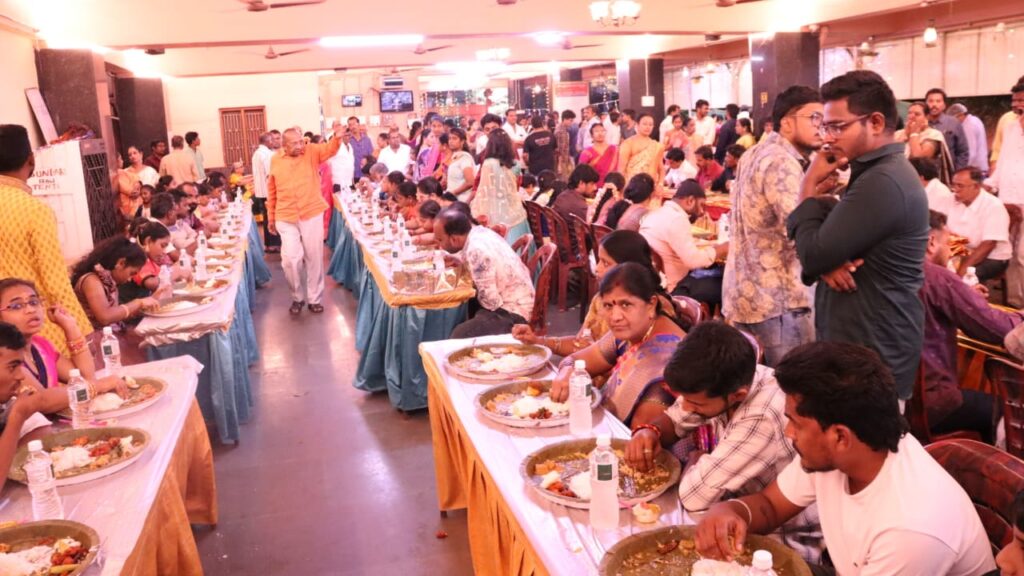<img loading= alt="BTS Conventions, Kalyanamandapam Road, RR Nagar, Vijayawada – Luxurious AC banquet hall with guesthouse for weddings, birthdays, engagements, retirement, and farewell functions"